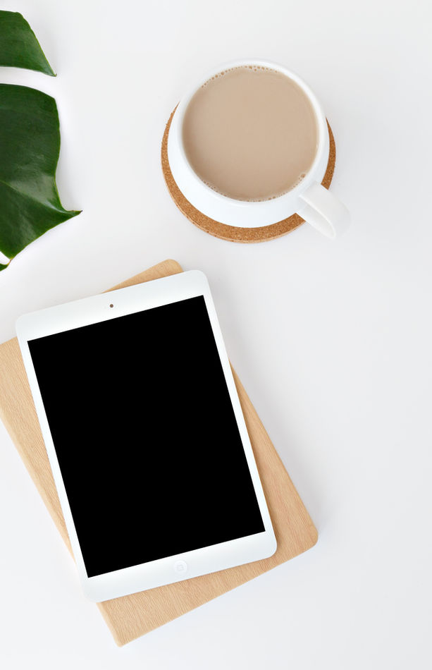 Tablet and coffee
